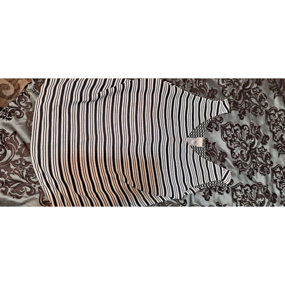 Chicos 2 Convertible Sleeveless Tank Top Blouse Womens XL Geo Dot Striped V-neck